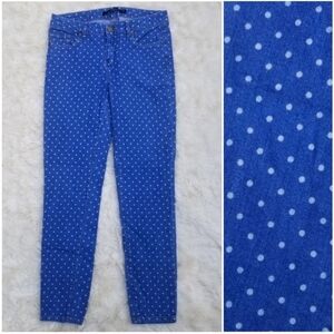 Harper polka dot skinny jeans medium blue 29 stretch denim